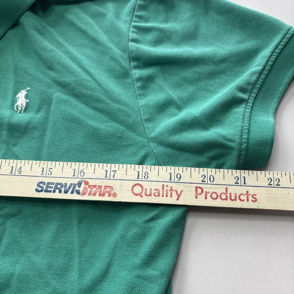 VINTAGE Polo Ralph Lauren Shirt Mens XL Teal 100% Cotton Jersey Fabric Pony *